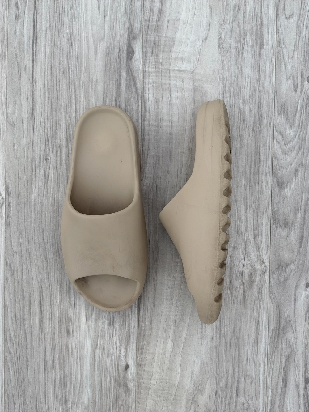 adidas Yeezy Slide in the "Pure" colorway